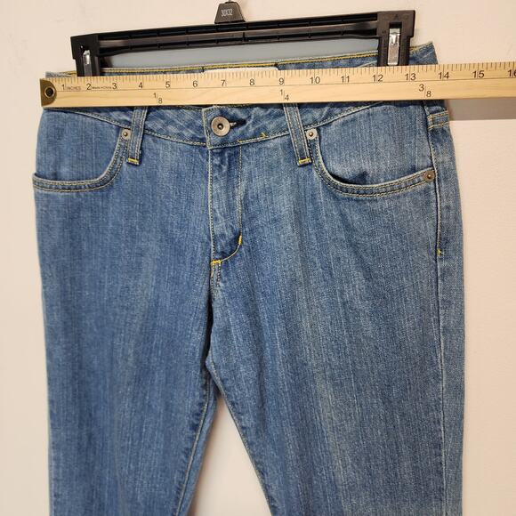 Paper Denim & Cloth Flare Jeans Size 25x31 Blue Low Waist Cotton Light Wash Y2K - Picture 9 of 16